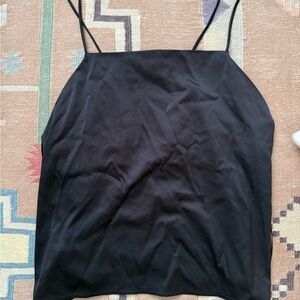Zara Black Silky Satin Spaghetti Strap Cami